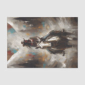 Cowgirl on White Horse Trail Decoupage 薄葉紙 (正面)