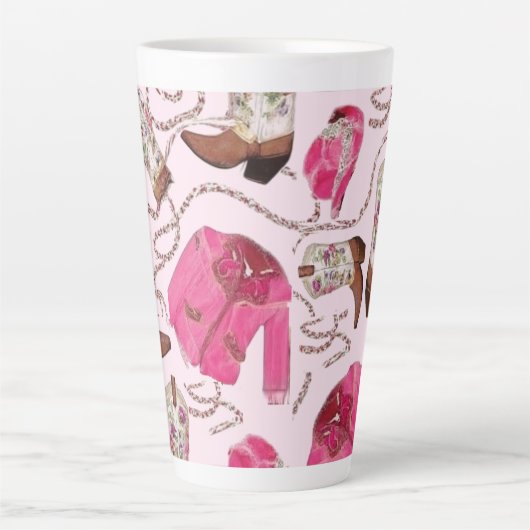 cowgirl pattern style カフェラテマグ (正面)