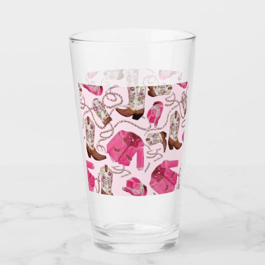 cowgirl pattern style タンブラーグラス (正面)