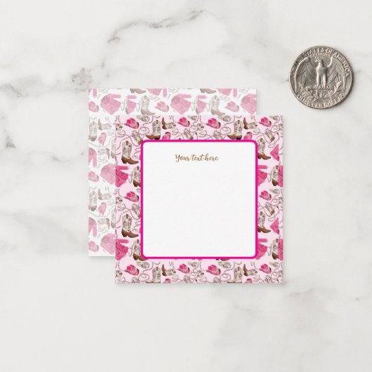 cowgirl pattern style ノートカード (正面/裏面インサイチュ)