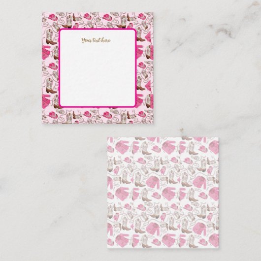 cowgirl pattern style ノートカード (正面/裏面)