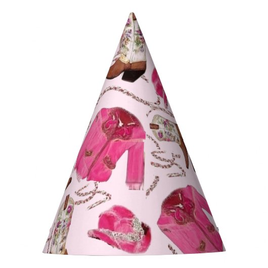 cowgirl pattern style パーティーハット (正面)