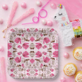 cowgirl pattern style ペーパープレート (パーティー)