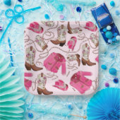 cowgirl pattern style ペーパープレート (パーティー)