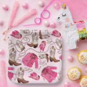 cowgirl pattern style ペーパープレート (パーティー)