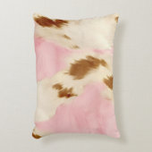 Cowgirl Pink Cream Brown Cowhide  アクセントクッション (正面(垂直))