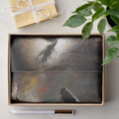 Cowgirl Riding Black Horse Canyon Decoupage  薄葉紙 (ギフト)