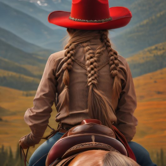 Cowgirl riding into the sunset, Cowboy hat v10 薄葉紙
