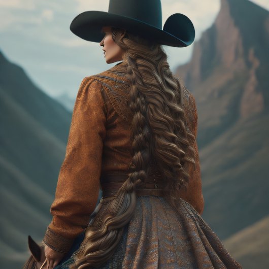 Cowgirl riding into the sunset, Cowboy hat v3 薄葉紙