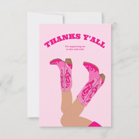 Cowgirl Thank you Card Custom Personalized サンキューカード (正面)
