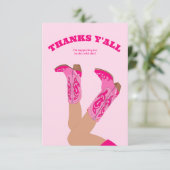Cowgirl Thank you Card Custom Personalized サンキューカード (スタンド正面)