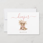 Cowgirl Western Baby Shower Activity Diaper Raffle サンキューカード (正面)