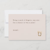 Cowgirl Western Baby Shower Activity Diaper Raffle サンキューカード (裏面)