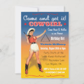 Cowgirl Western Birthday Party Invitations 招待状 (正面)