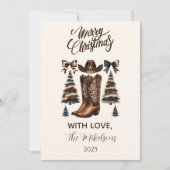 Cowgirl Western Bow Christmas シーズンカード (正面)