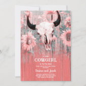 Cowgirl Western Country Floral Rodeo Baby Shower 招待状 (正面)