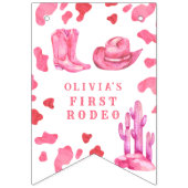 Cowgirl Western First Rodeo Birthday Party  バンティングフラッグ (第2の旗)