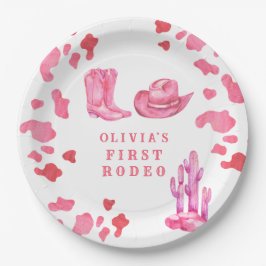 Cowgirl Western First Rodeo Birthday Party  ペーパープレート