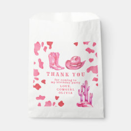 Cowgirl Western First Rodeo Birthday Thank You フェイバーバッグ