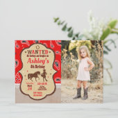 Cowgirl Western Party Birthday Photo Invitation 招待状 (スタンド正面)