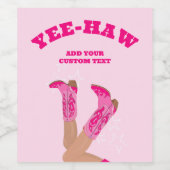 Cowgirl Western Personalized ワインラベル (シングルラベル)