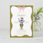 Cowgirl Whimsical Hand drawn 21st Birthday  招待状 (スタンド正面)