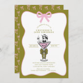 Cowgirl Whimsical Hand Drawn 30th Birthday Party  招待状 (正面/裏面)