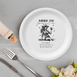 Cowgirl White Aged to Perfection Birthday Party  ペーパープレート