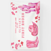 Cowgirl Wild West 1st Rodeo Birthday Party 横断幕 (縦)