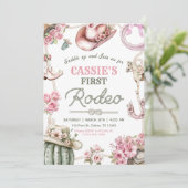 Cowgirl Wild West 1st Rodeo Ranch Birthday Party 招待状 (スタンド正面)