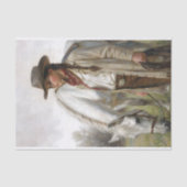 Cowgirl With Spotted Horse In Field Decoupage 薄葉紙 (正面)