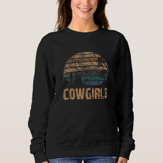Cowgirls Vintage Sunset Distressed スウェットシャツ (正面)
