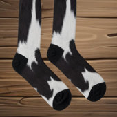 Cowhide Black White  Socks ソックス