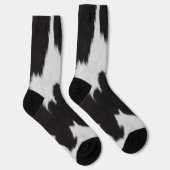 Cowhide Black White  Socks ソックス (右)