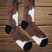 Cowhide Brown White  ソックス
