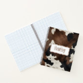 Cowhide Spiral Notebook – Western Cow Print Custom ノートブック (内部)