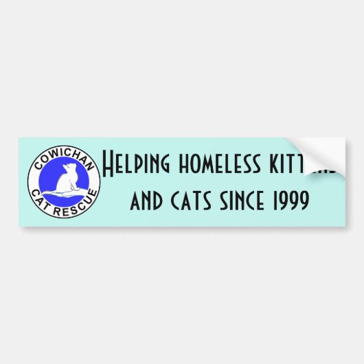 Cowichan猫の救助のロゴ バンパーステッカー (正面)