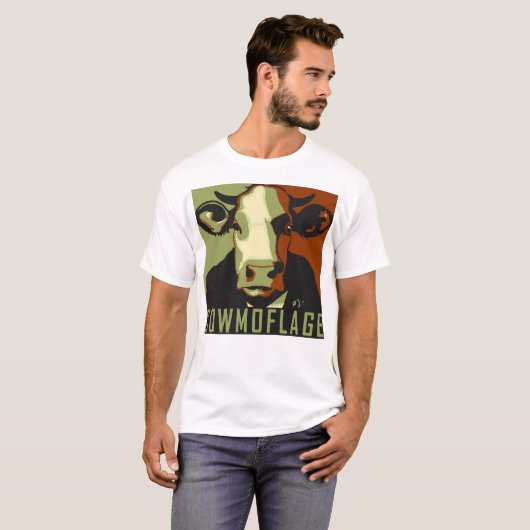 Cowmoflage Fun Pop Art Inspired Cow Tshirt Tシャツ (正面フル)