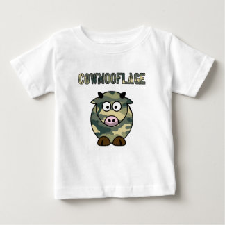 cowmooflageの漫画牛しゃれのカムフラージュのワイシャツ ベビーTシャツ