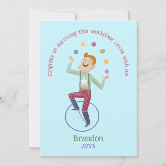 Coworker funny sarcastic circus juggler custom シーズンカード (正面)
