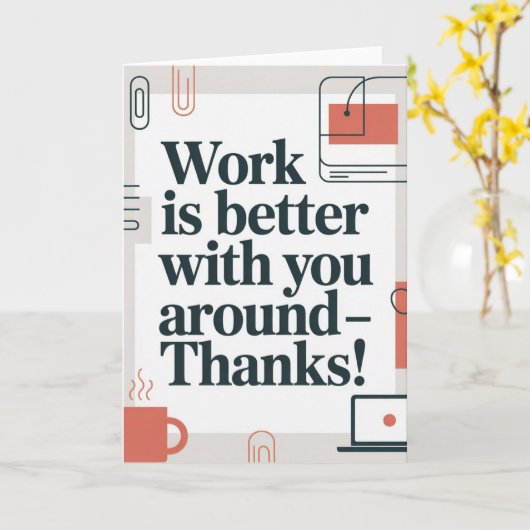 Coworker Thank You Card カード (黄色い花)