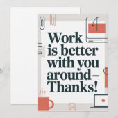 Coworker Thank You Card サンキューカード (正面/裏面)