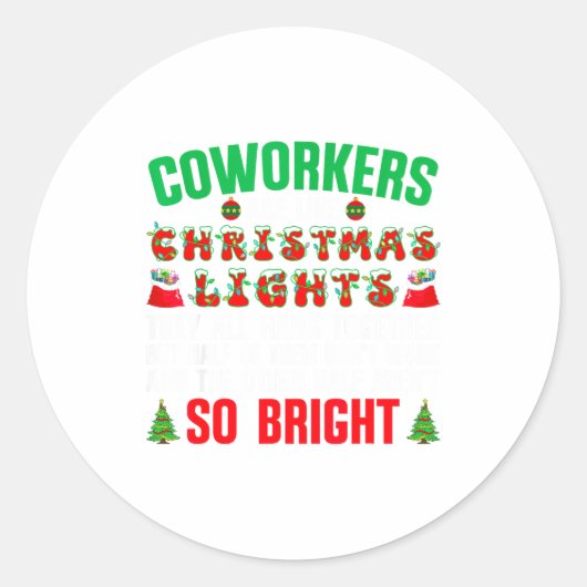 Coworkers Are Like Christmas Lights Funny Office Q ラウンドシール (正面)