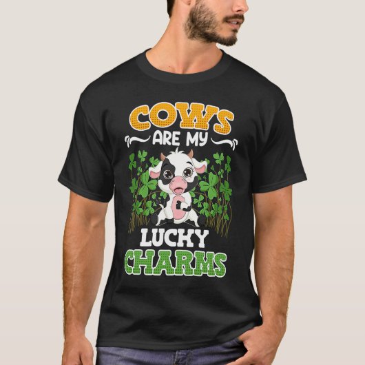 Cows are my lucky charms farmer tシャツ (正面)
