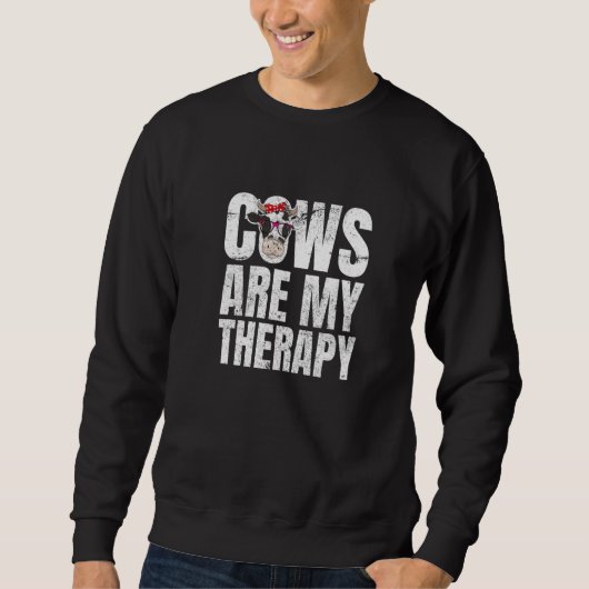 Cows Are My Therapy Farmer Premium スウェットシャツ (正面)