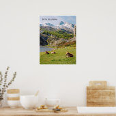 Cows by the Lakes of Covadonga, Asturias travel ポスター (キッチン)