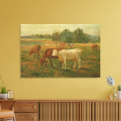Cows - Edward Mitchell Bannister - c1890 キャンバスプリント (インサイチュ (リビング))