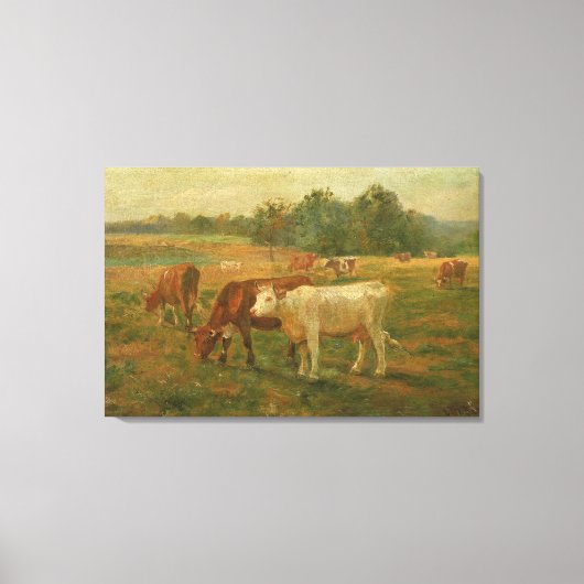 Cows - Edward Mitchell Bannister - c1890 キャンバスプリント (正面)
