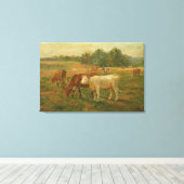 Cows - Edward Mitchell Bannister - c1890 キャンバスプリント (インサイチュ (ウッドフロア))