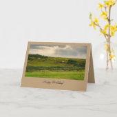 Cows in Pasture Birthday Greeting Card  カード (黄色い花)
